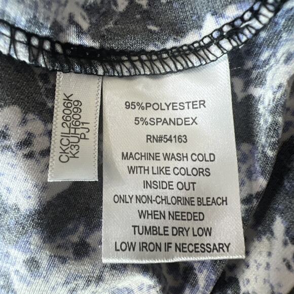 Calvin Klein Snakeskin purple black Stretch Midi Knit Sheath Dress 90's Large - Picture 9 of 10